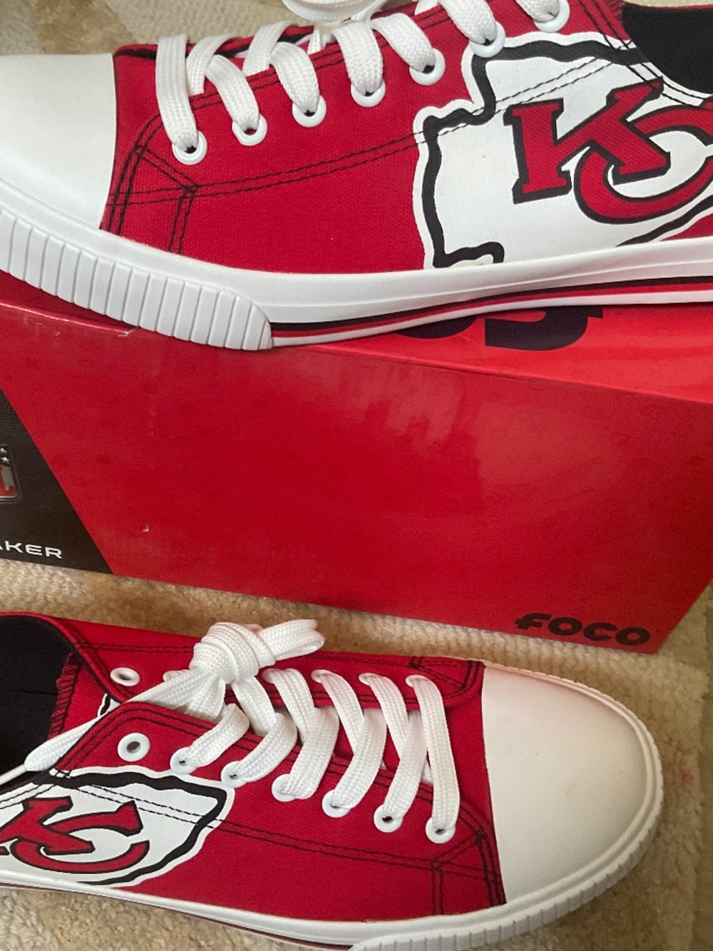Chiefs Kansas City official NFL sneakers football team, shoes tennis NEW, MEN